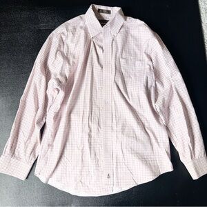 Nordstrom Men's Light Pink Checkered Dress Shirt